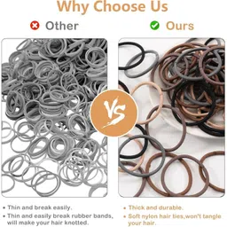 xpandio Cotton Hair Ties, Thick Soft Hair Bands, No Crease Ponytail Holders Hair Rubber Band image 5