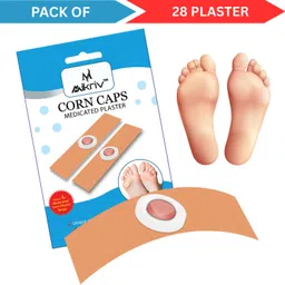 mikriv Medicated Corn Caps for Effective Deep Foot Corn Remover PACK OF 7 (28 Strips) Adhesive Band Aid-picture-10