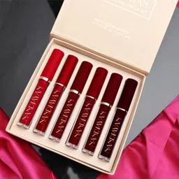 nandiayan 6Pcs Long Lasting Matte Liquid Lipstick Combo–Waterproof,Red& Maroon Shades SetC image 2