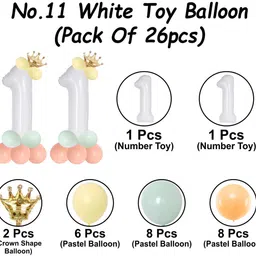 décor mantra Solid 11 Eleven number foil balloon birthday anniversary decoration items for boy girl Balloon image 2