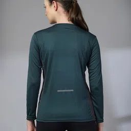 chkokko Women Solid Round Neck Polyester Green T-Shirt image 2