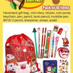 amycaur Pack of 10 in 1 Christmas Stationery Combo Gift Set for Kids Santa Return Gift image 5
