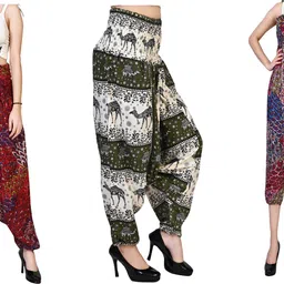 fusfus Printed Rayon, Cotton Women Harem Pants-picture-19