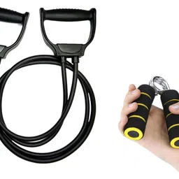Toning Tube with Foam Hand Gripper for Home Workout Gym Combo Set Fitness Accessory Kit Kit-image-31