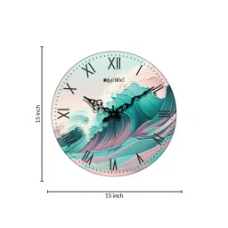olive tree Aesthetic Multicolour Engineered Wood Wall Clock image 3