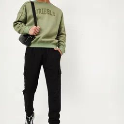 max Men Solid Black Track Pants image 4