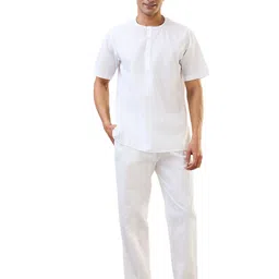 sleepz by raymond Men Top & Pyjama Set White Solid-picture-25