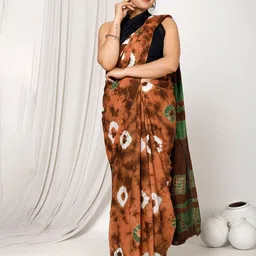 Sanganeri Print Geometric Printed Pure Cotton Bagru Saree-picture-11