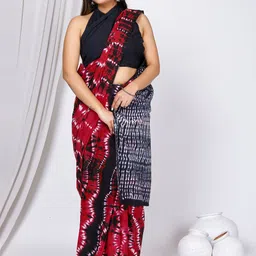 Sanganeri Print Tie and Dye Pure Cotton Bagru Saree-picture-39