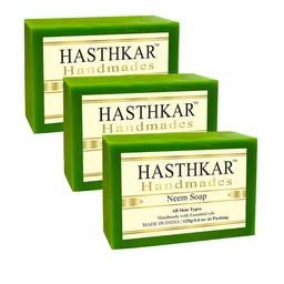 Hasthkar Set of 3 Handmade Neem Soap for All Skin Types - 125 g Each-picture-15