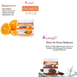 FEELHIGH Set of Orange & Coffee Face Scrubs - 500 ml Each image 2