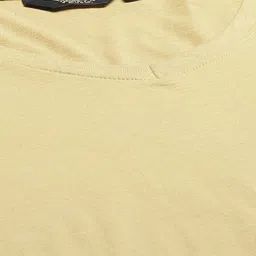 roadster Women Solid V Neck Pure Cotton Yellow T-Shirt image 3