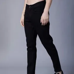 maahhit Men Slim Mid Rise Black Jeans-picture-25