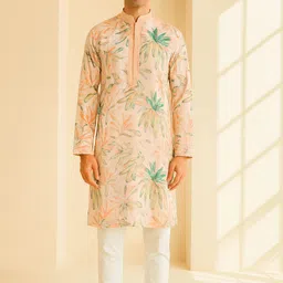 jugg jugg jeeyo Men Self Design Silk Blend Straight Kurta-picture-10