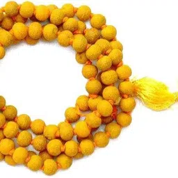 naeva Haldi Mala Baglamukhi Mala Turmeric (Haldi) Mala 108+1 Beads Turmeric Rosary Wood Chain-picture-11