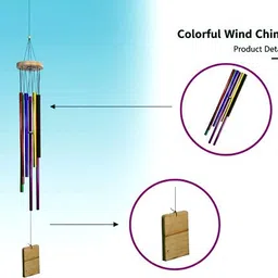 shop fuaion Feng Shui Wind Chime with 7 Pipes Perfect for Indoor & Outdoor use Steel Windchime image 2