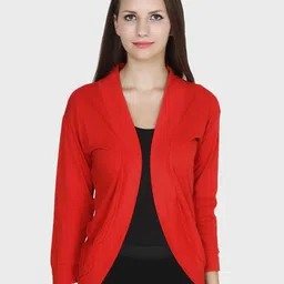 TEEMOODS Women Red Monochrome Shrug-picture-35