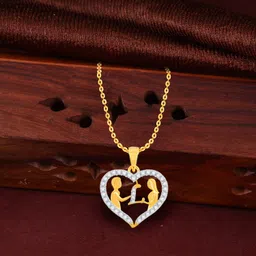 kanak jewels Couple Pendant "L" Letter Gold plated Valentine Latest American Diamond for Women Girls Girlfriend Men Boys Couples Lovers Design alphabet Cubic Zirconia Brass Chain Pendant Gold-plated Cubic Zirconia Brass Pendant-picture-12
