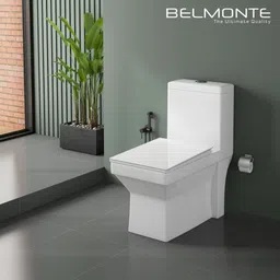 bm belmonte Commode for toilet with 4D Siphonic Flushing EWC S Trap OUTLET 300mm/12Inch Western Commode image 1
