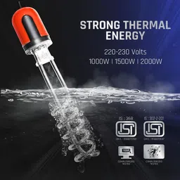 therza Premium 100% Copper Shock Proof Immersion Heater Rod (Water) 1500 W Shock Proof Immersion Heater Rod image 2