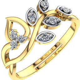 Karatcart GoldPlated 925 Sterling Silver Austrian Crystal Leaf Adjustable Ring for Women Sterling Silver Sterling Silver Plated Ring-picture-25