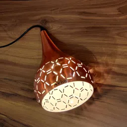 cruv Aluminum Copper Color Cutting Design Shade Hanging Light (Pack of 1) Pendants Ceiling Lamp image 3