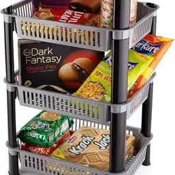 rn kart Fruits/Vegetables Kitchen Rack Vegetable Stand Plastic image 2