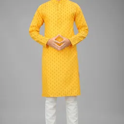darkchill Men Printed Cotton Blend Straight Kurta-picture-13