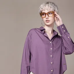 roadster Women Oversized Fit Solid Casual Shirt image 1