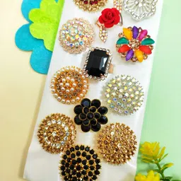 divyanshi collection Combo Pack Of Fancy Multicolour 12 Ad Rings Brass Diamond Gold, Silver Plated Ring Set-picture-11