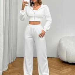 dockstreet Women Solid White Track Pants-picture-37