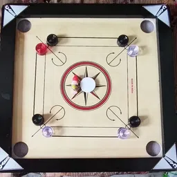 20X20 INCH BLACK CARROM BOARD WITH CRISTAL COINS AND DISCO POWDER 4 cm Carrom Board-image-9