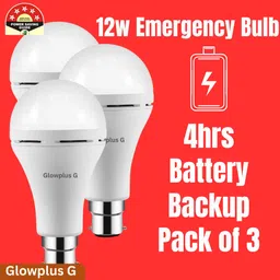 Pack of 3 – 12W Power Cut Emergency Bulbs | Automatic Charging Function 3 hrs Bulb Emergency Light-image-55