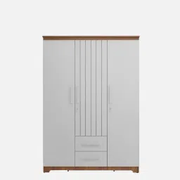 neudot Wyett 3 Door Wardrobe in Leon Teak Finish With Drawer image 2
