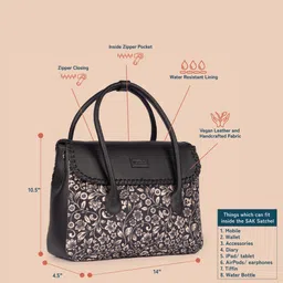 zouk Women Black Satchel image 4