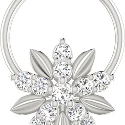 avsar Inakshi 14kt Cubic Zirconia White Gold Nose Wire image 1
