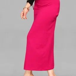 SCUBE DESIGNS Slim Saree Shapewear Petticoat Pink (XXL) Lycra Blend Petticoat image 4