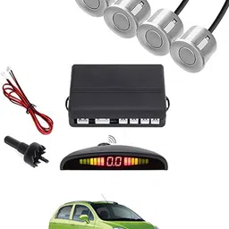 maties 4Parking Sensor Increased Safety For Passengers Silver-248 Universal Car Reverse Silver Parking Sensor With LED Display ,Buzzer-248 Parking Sensor image 1