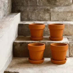 the handicraftian 4 Pcs Red Terracotta 6 Inchs Planters image 3
