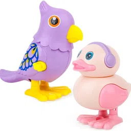 wesoulgifts Jumping Duck and Bird Toy for Kids Wind-Up Key Operated Crawling Walking Toy Set Rattle-picture-18
