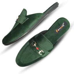 FORSSIL Velvet Casual Slipper Half Mule Open Back Moccasin and Loafers Shoes for Men (FSL-1205) Loafers For Men image 2