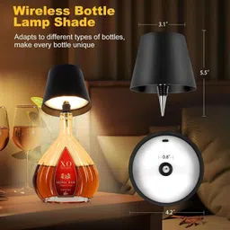 xergy Wireless LED Bottle Lamp-USB-C Rechargeable, 3-Color Mode (Bottle Not Included) Table Lamp image 3