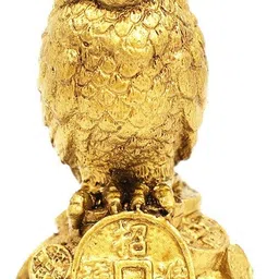 rudrazoneun 100% original Golden color owl shri laxmi ji vahan for goodluck Decorative Showpiece - 10.16 cm-picture-17