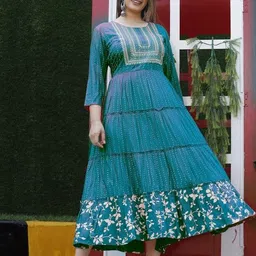 ctmtex Embroidered Viscose Rayon Stitched Anarkali Gown image 5