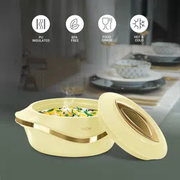 milton Pearl Inner Stainless Steel Jr. Set of 3 (455 ml, 860 ml, 1270 ml), Ivory Pack of 3 Serve Casserole image 3