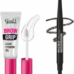 glam21 Micro Blading Eyebrow Pencil, Black & Brow Grip Eyebrow Clear Gel For Fixer-picture-29