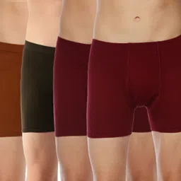 Pack of 4 Dollar Lehar Mens Combed Cotton Trunk - Pack of 4 - Actual Colour May Vary Solid Men Trunk-picture-15