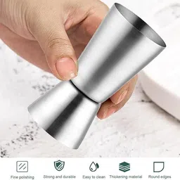 xpedition xperts Double Sided Peg Measures Steel 30-60ml Bar Accessories Cocktail Glass HP-1164 Glass Shot Glass image 2