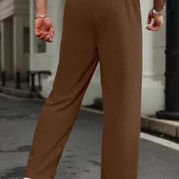 rajovati Men Loose Fit Brown Viscose Rayon Trousers image 3