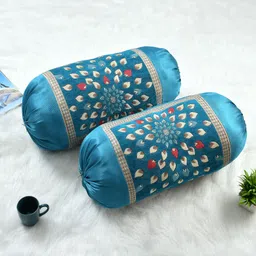 multitex Cotton Floral Bolster Pack of 2 image 1